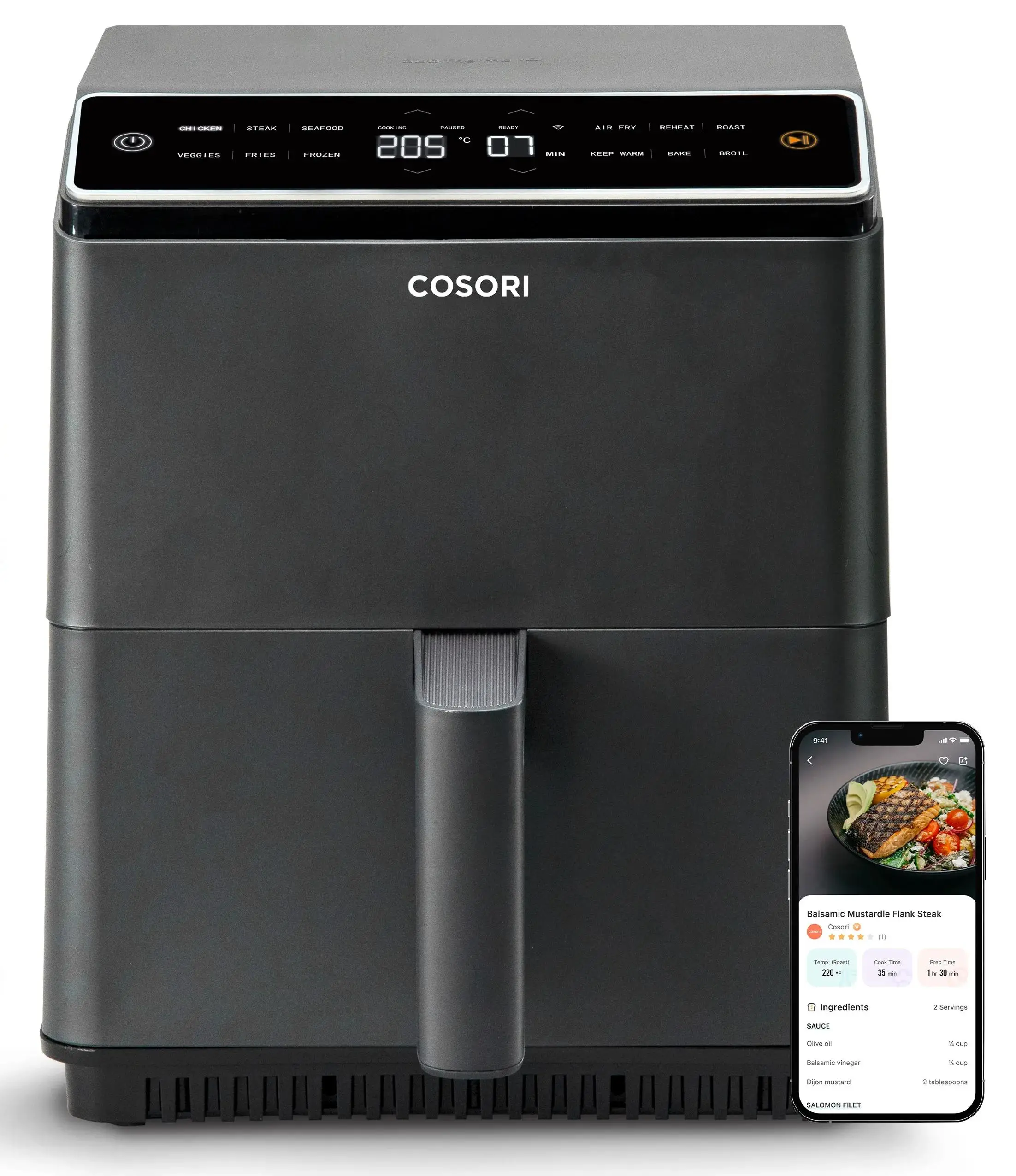 Air fryer Cosori Dual Blaze CAF-P583S-KEUR 1700W 6,4l Aplikacja mobilna