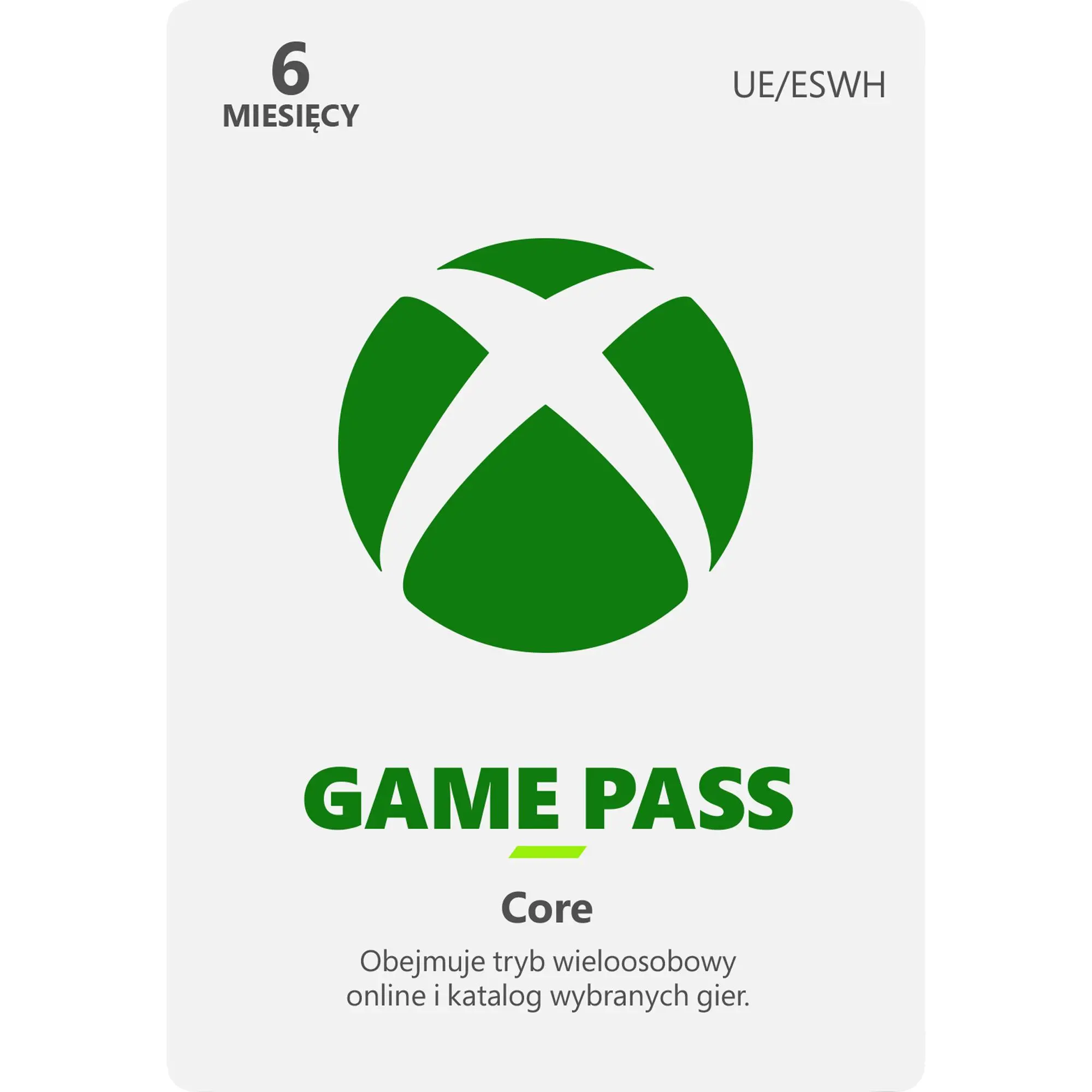 Subskrypcja Xbox Game Pass Core 6 miesiecy [kod aktywacyjny]