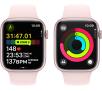 Smartwatch Apple Watch Series 9 GPS koperta 45mm z aluminium Różowym pasek sportowy Jasnoróżowy rozmiar S/M
