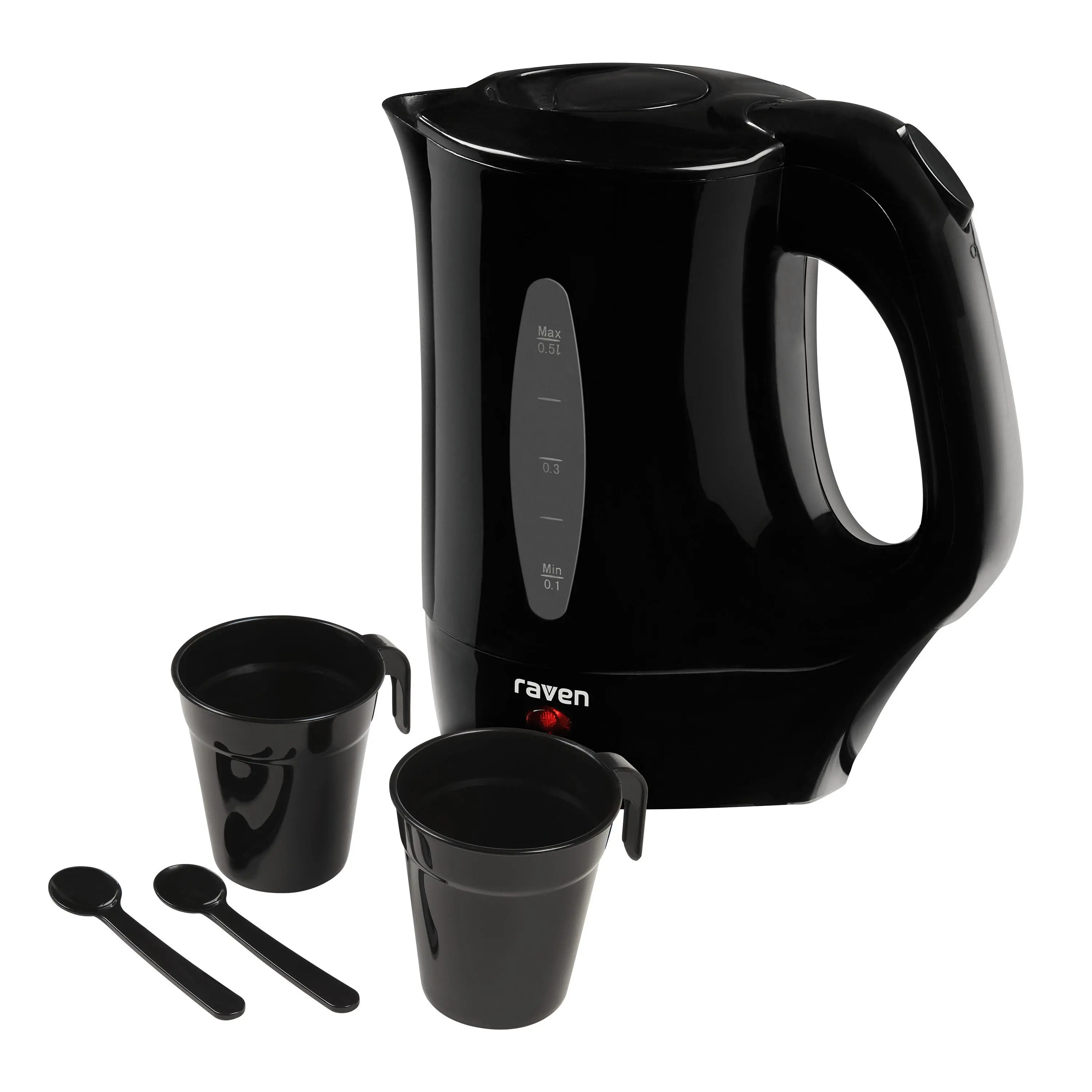 Czajnik Raven ECT001C 0,5l 650W turystyczny dwa kubki dwie łyżeczki