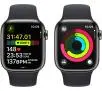 Apple Watch Series 9 GPS + Cellular koperta 41mm stali nierdzewna Mocny grafit pasek sportowy Mocny grafit S/M