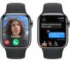 Apple Watch Series 9 GPS + Cellular koperta 41mm stali nierdzewna Mocny grafit pasek sportowy Mocny grafit S/M