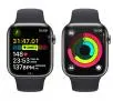 Apple Watch Series 9 GPS + Cellular koperta 45mm ze stali nierdzewnej Mocny grafit pasek sportowy Północ S/M