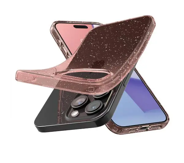Spigen Liquid Crystal Glitter iPhone 15 Pro Max rose quartz