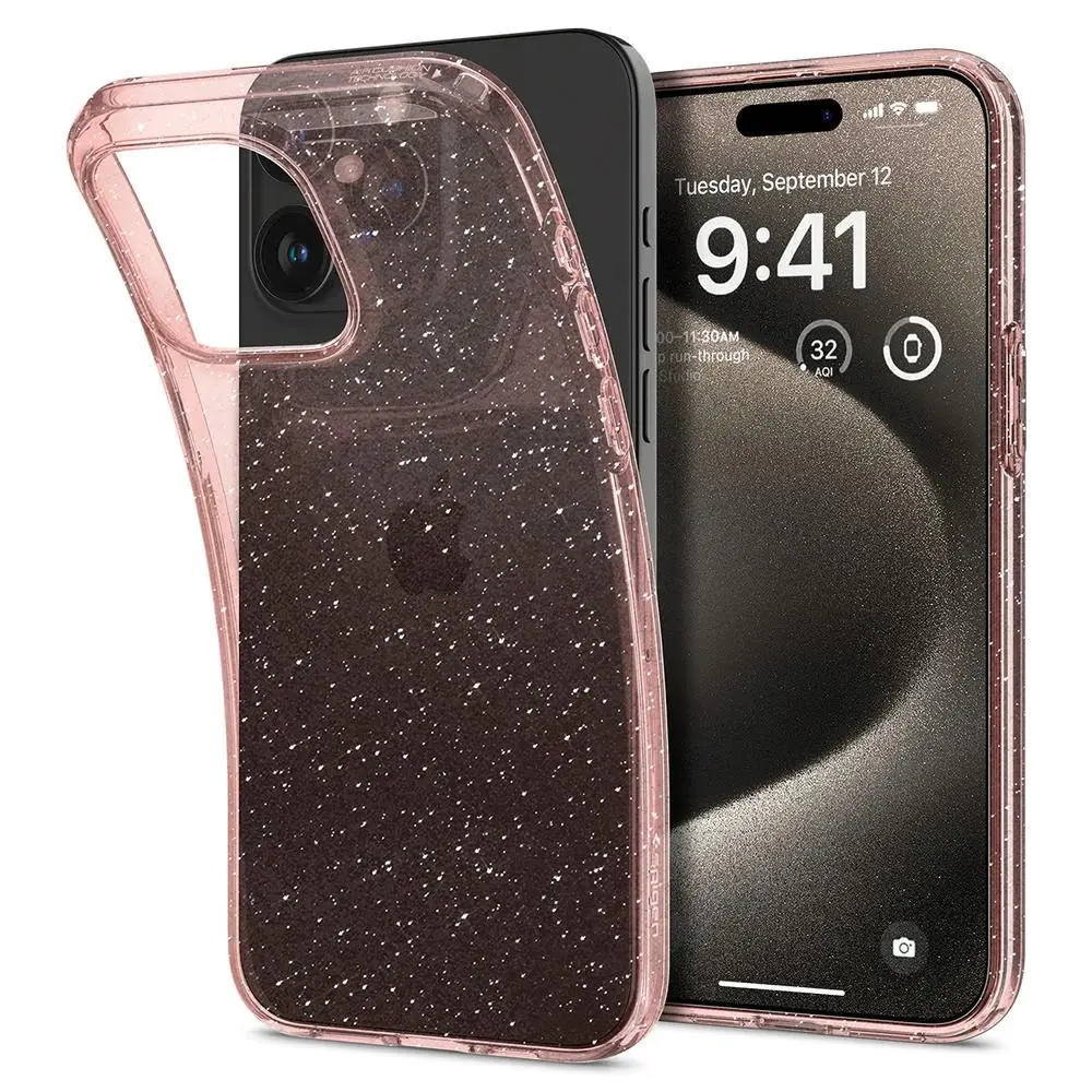 Etui Spigen Liquid Crystal Glitter iPhone 15 Pro Max rose quartz