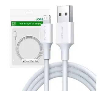 Kabel UGREEN Lightning do USB 2,4A US155 0,25m Biały