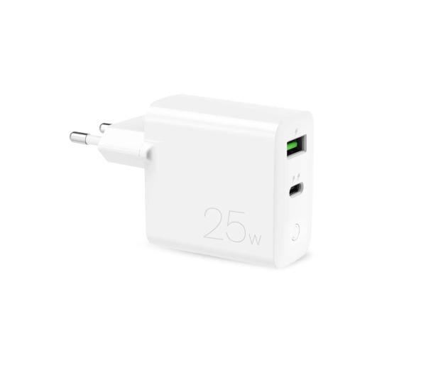 Фото - Зарядний пристрій PURO Mini Fast Travel Charger USB-A + USB-C Power Delivery 25W Biały 