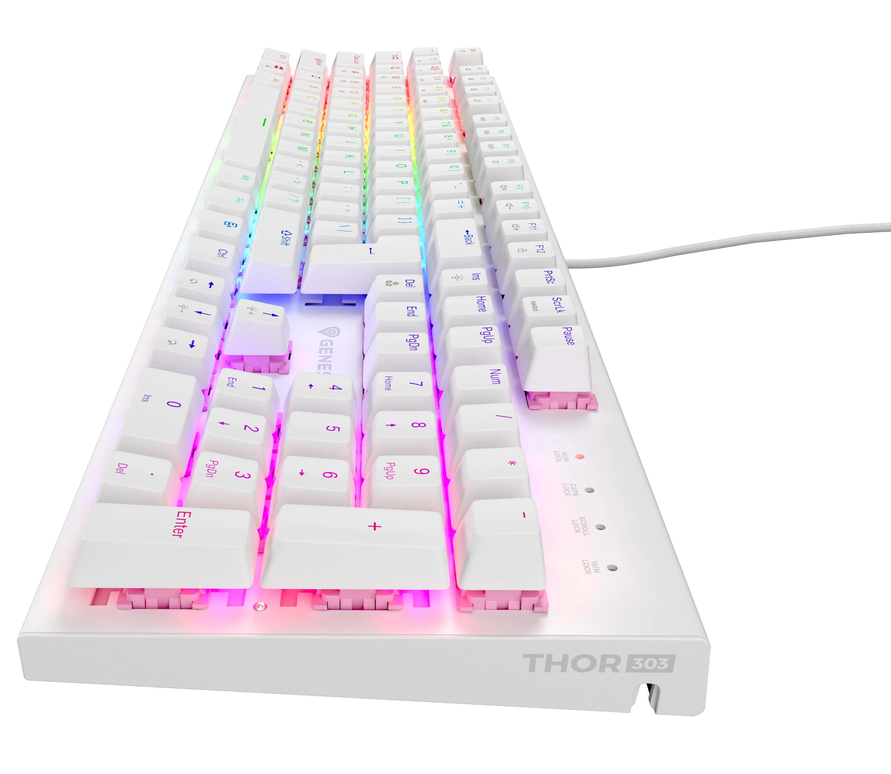 Klawiatura mechaniczna Genesis Thor 303 RGB Outemu Peach