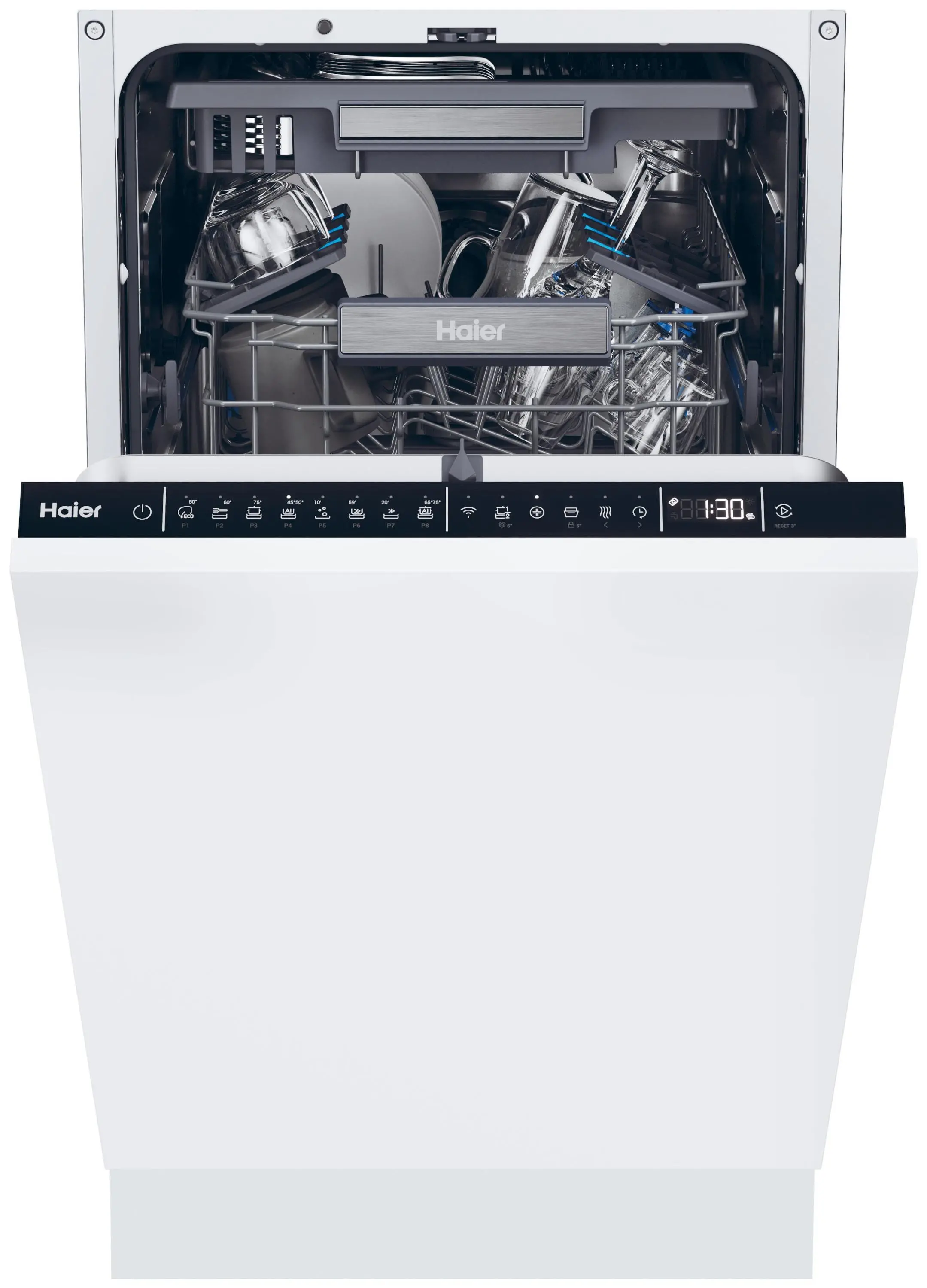 Zmywarka Haier I-Pro Shine Seria 4 XI1C3TB2FB 44,8cm Automatyczne otwieranie drzwi Szuflada na sztućce Zdalne sterowanie