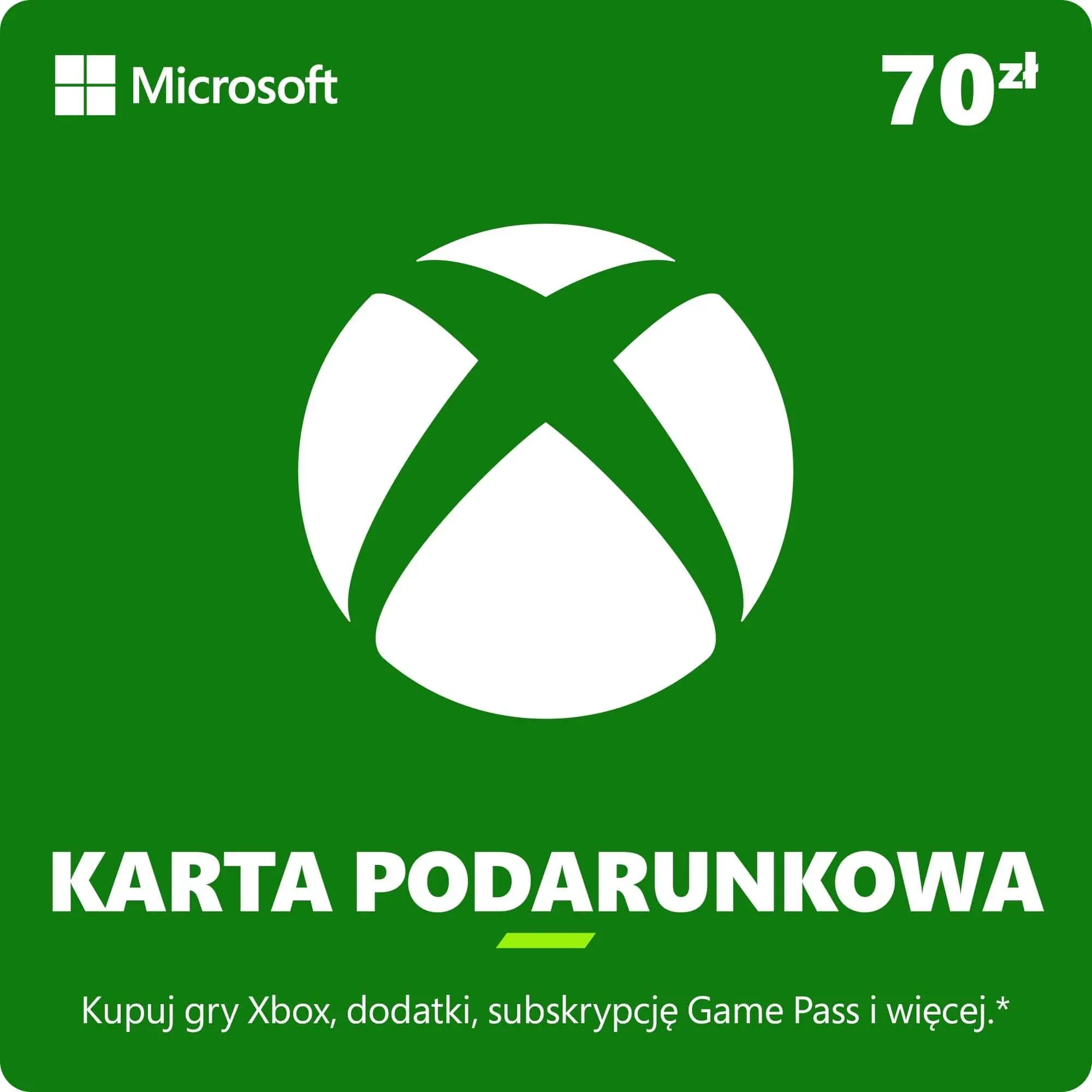 Karta podarunkowa Xbox 70 zł [bon agencyjny] Obecnie dostępne tylko w sklepach stacjonarnych RTV EURO AGD