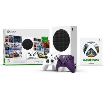 Konsola Xbox Series S 512GB + Game Pass Ultimate 3 m-ce + dodatkowy pad (purpurowy)