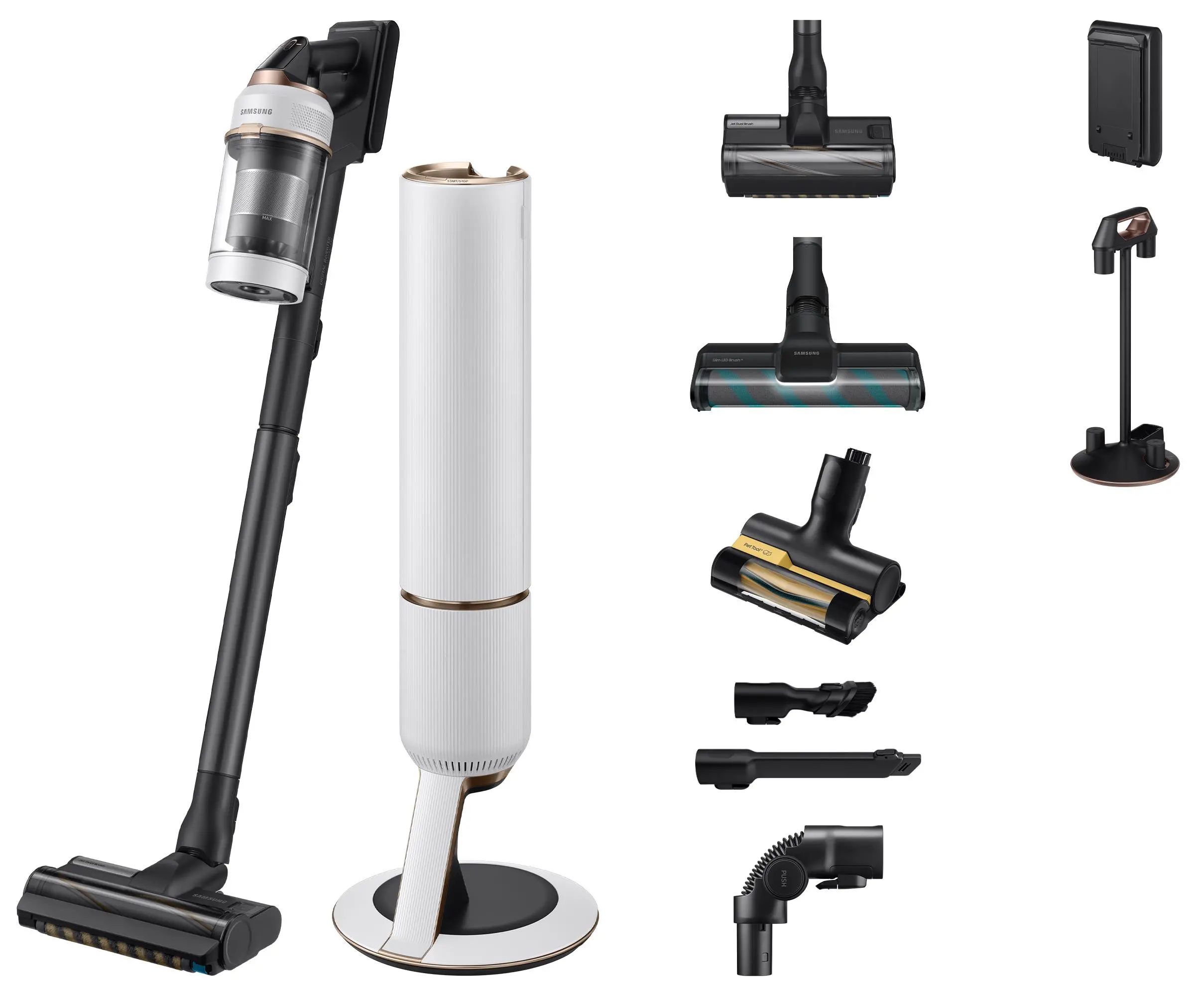 Odkurzacz bezprzewodowy Samsung Bespoke Jet plus VS20B95843W/GE 60min Wymienny akumulator Mini elektroszczotka