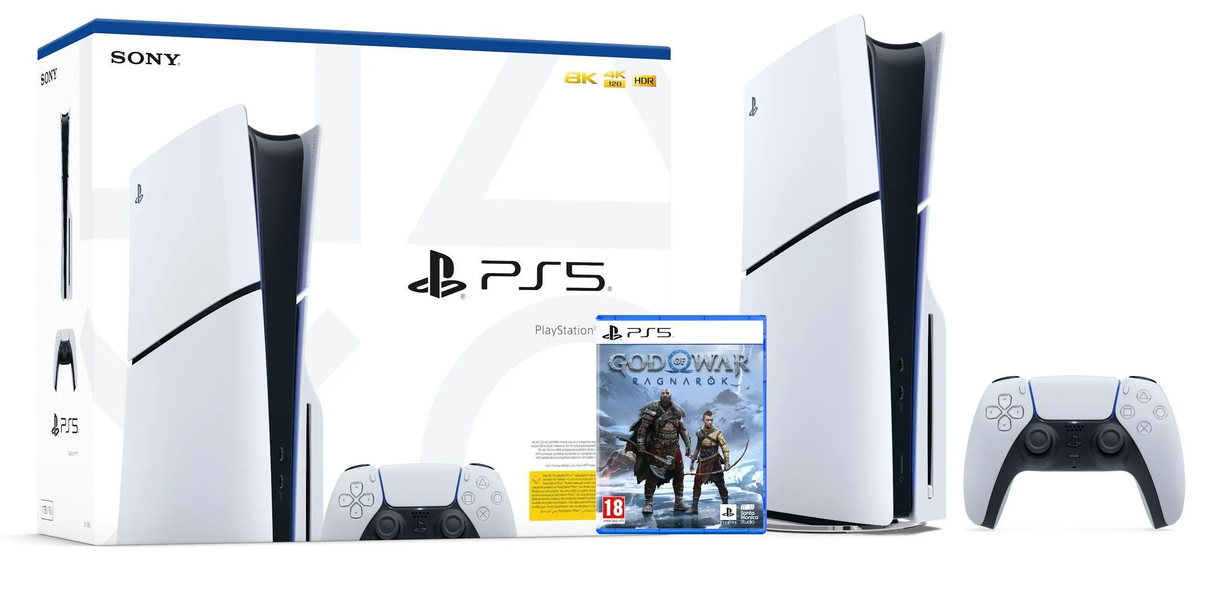 Konsola Sony PlayStation 5 Slim D Chassis (PS5) 1TB z napędem + God of War Ragnarok