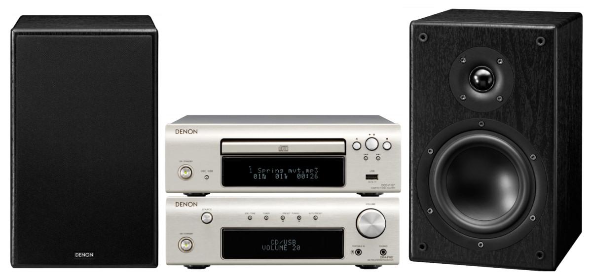 Wieża Denon D-F107 (srebrno-czarny)