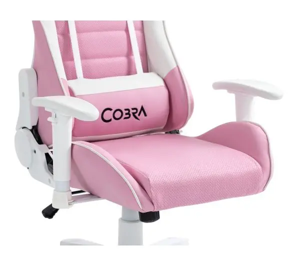 Cobra Rebel CR203 Gamingowy do 130kg Skóra ECO Różowo-biały - Kup na Raty - RRSO 0%