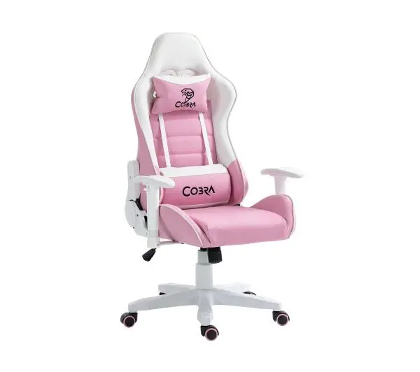 Cobra Rebel CR203 Gamingowy do 130kg Skóra ECO Różowo-biały - Kup na Raty - RRSO 0%