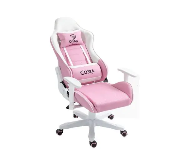 Cobra Rebel CR203 Gamingowy do 130kg Skóra ECO Różowo-biały - Kup na Raty - RRSO 0%