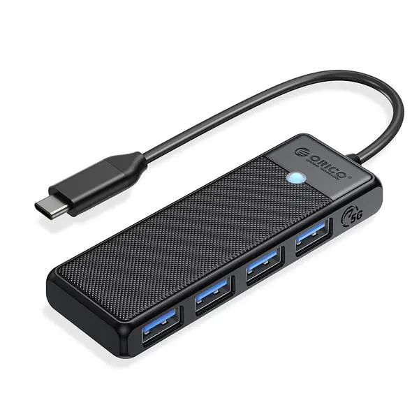 Hub USB Orico PAPW4A-C3-015-BK-EP USB-C 4xUSB-A 3.0 5Gbps Czarny