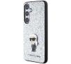 Etui Karl Lagerfeld Glitter Ikonik Logo Metal Pin do Samsung Galaxy S24+ Srebrny