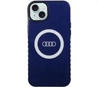 AUDI IML Big Logo MagSafe Case AU-IMLMIP15M-Q5/D2-BE do iPhone 15 Plus Niebieski