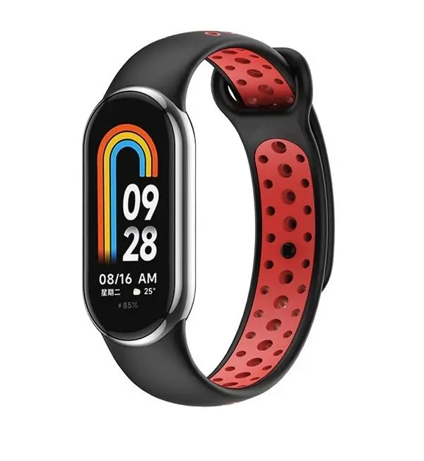 Pasek Beline do Mi Band 8 design Czarno-czerwony