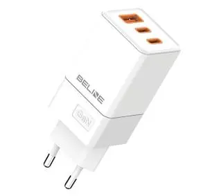 Beline 2x USB-C + 1x USB 65W PD 3.0 + QC 3.0 GaN Biały