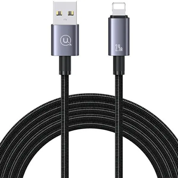 Kabel USAMS USB do Lightning 2,4A 2m Fast Charging Stalowy