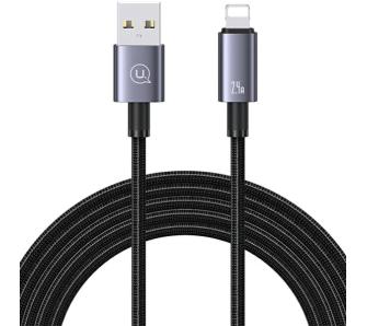 Kabel USAMS USB do Lightning 2,4A 2m Fast Charging Stalowy