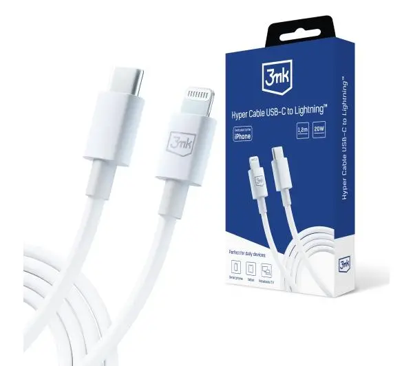 3mk Hyper USB-C do Lightning 20W 1,2m Biały