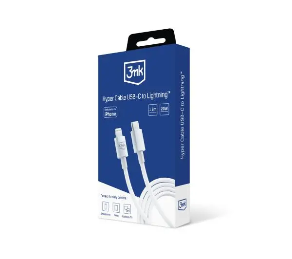 3mk Hyper USB-C do Lightning 20W 1,2m Biały