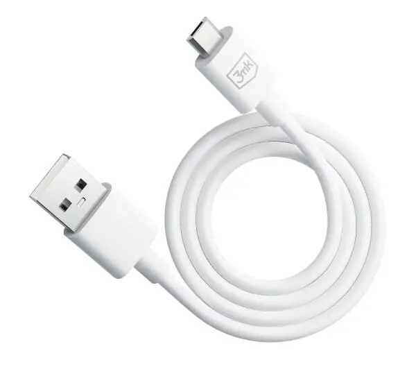 3mk Hyper USB-A do microUSB 1,2m 5V 2,4A Biały