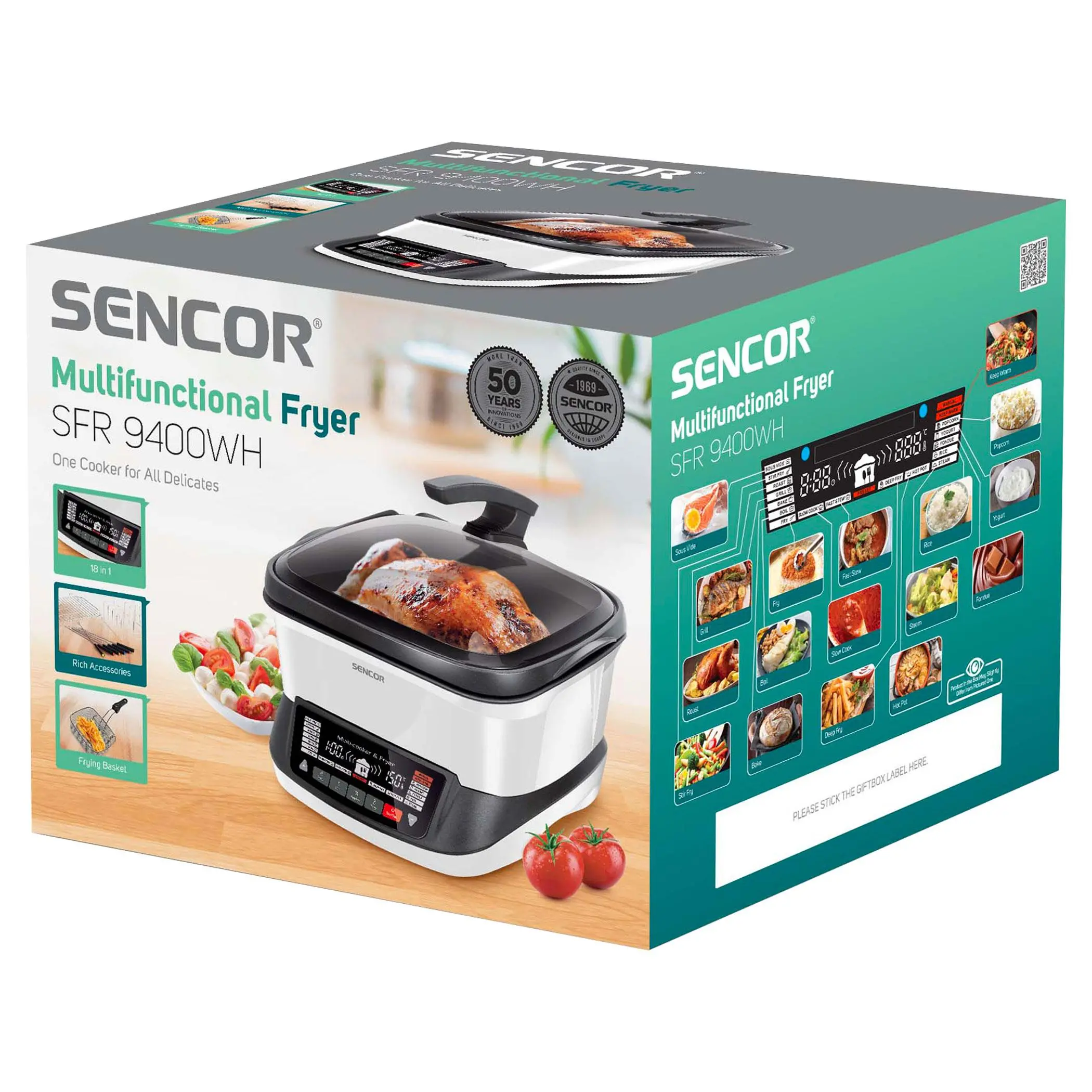 фото Мультипечь (аэрофритюрница) Sencor SFR 9400WH