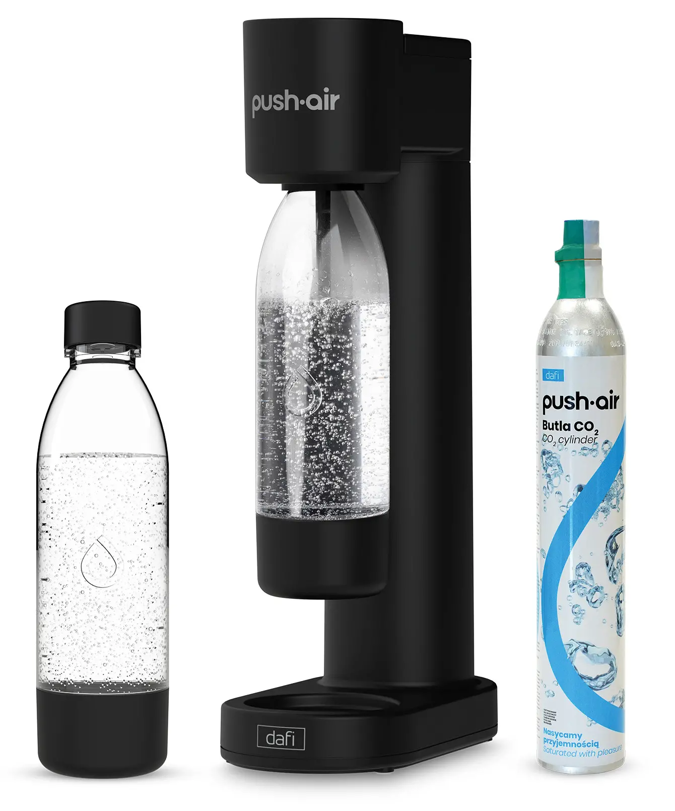 Saturator Dafi PushAir SATCZ2B + 2 butelki + Nabój z gazem CO2