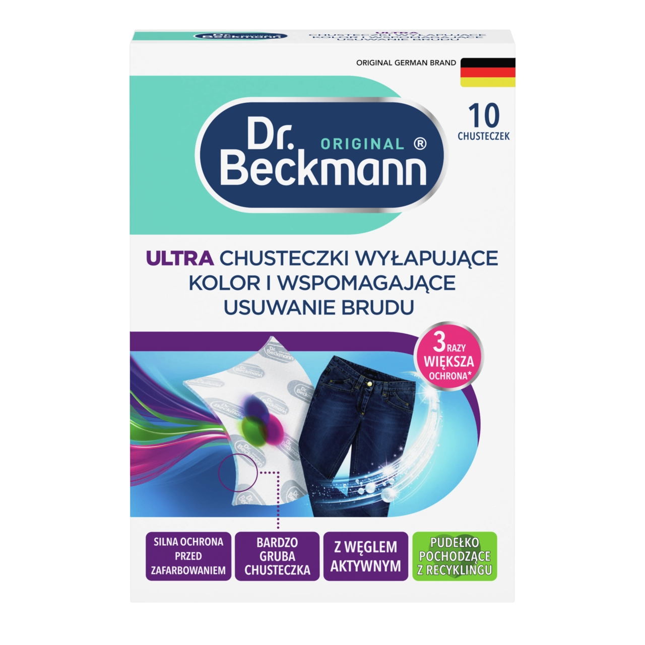 Chusteczki do prania Dr. Beckmann wyłapujące kolor i wspomagające usuwanie brudu 10szt