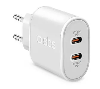 Ładowarka sieciowa SBS Travel Charger 2xUSB-C PD 20W Biały