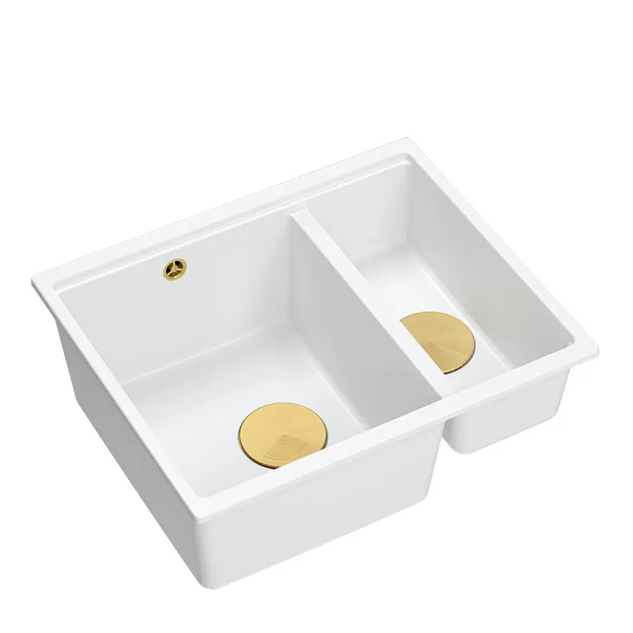 Zlewozmywak Quadron LOGAN 150 HCQL5646U1-G1_U Granitowy Snow white/Złoty