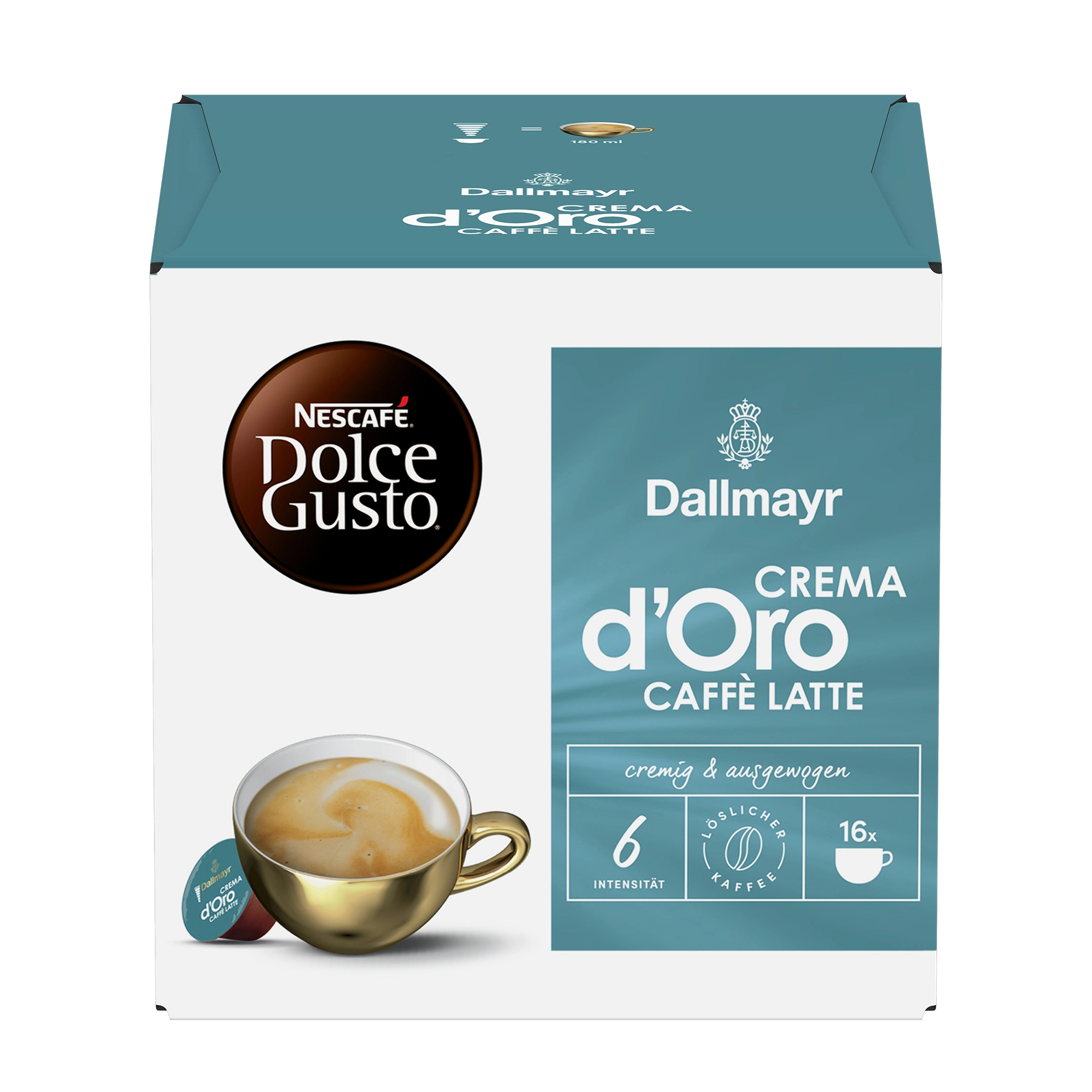 Kapsułki Nescafe Dolce Gusto Dallmayr Crema d'Oro Caffe Latte 16szt.