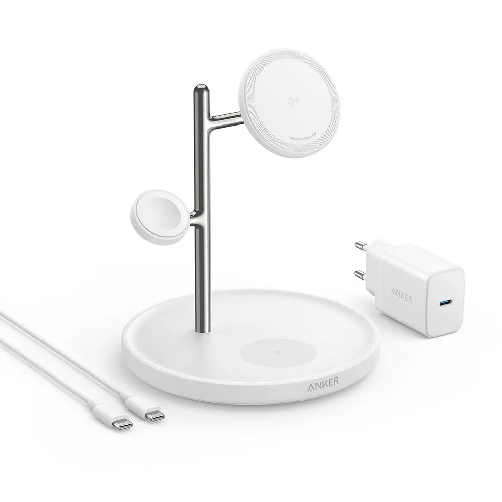 Ładowarka indukcyjna Anker MagGo Magnetic Wireless Charger Stand 15W Biały