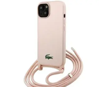 Lacoste Silicone Cord do iPhone 15 Jasnoróżowy