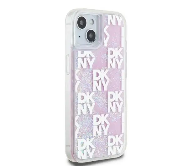 DKNY Liquid Glitter Multilogo do iPhone 15 Różowy