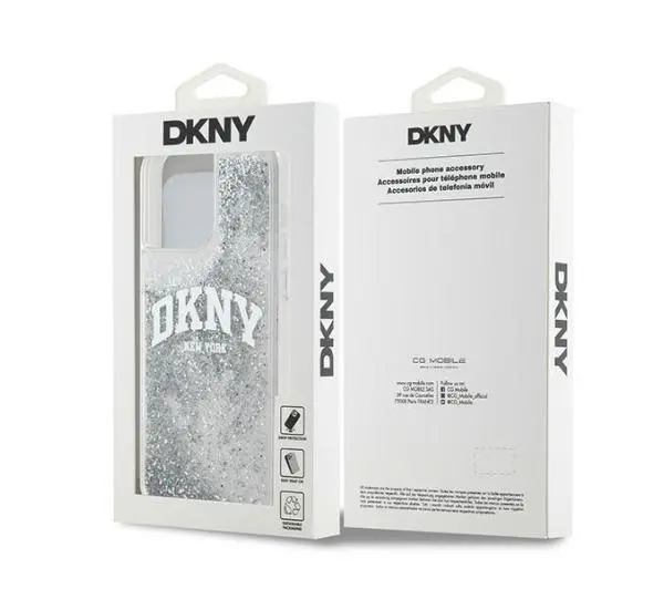 DKNY Liquid Glitter Big Logo do iPhone 15 Pro Max Biały