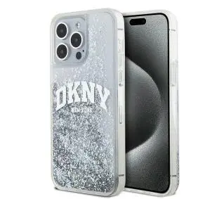 DKNY Liquid Glitter Big Logo do iPhone 15 Pro Max Biały