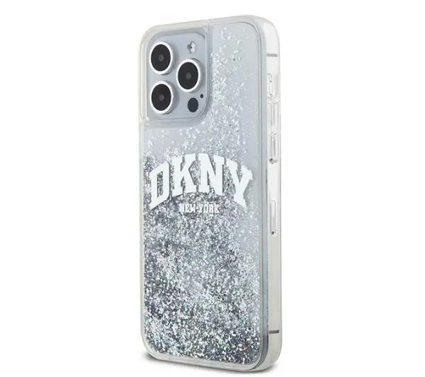 DKNY Liquid Glitter Big Logo do iPhone 15 Pro Max Biały