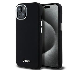 Etui DKNY Liquid Silicone Small Metal Logo MagSafe do iPhone 15 Czarny