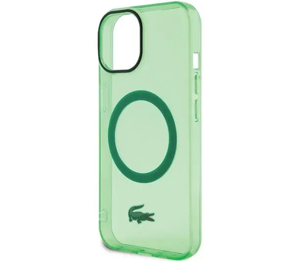 Lacoste Transparent MagSafe do iPhone 15 Plus Zielony