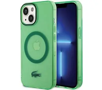 Etui Lacoste Transparent MagSafe do iPhone 15 Plus Zielony