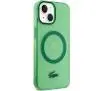 Etui Lacoste Transparent MagSafe do iPhone 15 Plus Zielony