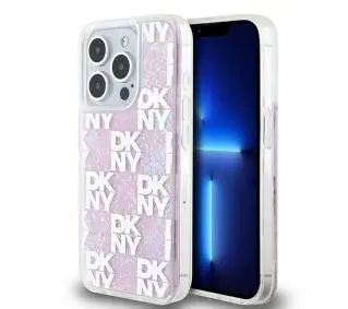 DKNY Hardcase Liquid Glitter Multilogo do iPhone 15 Pro Różowy