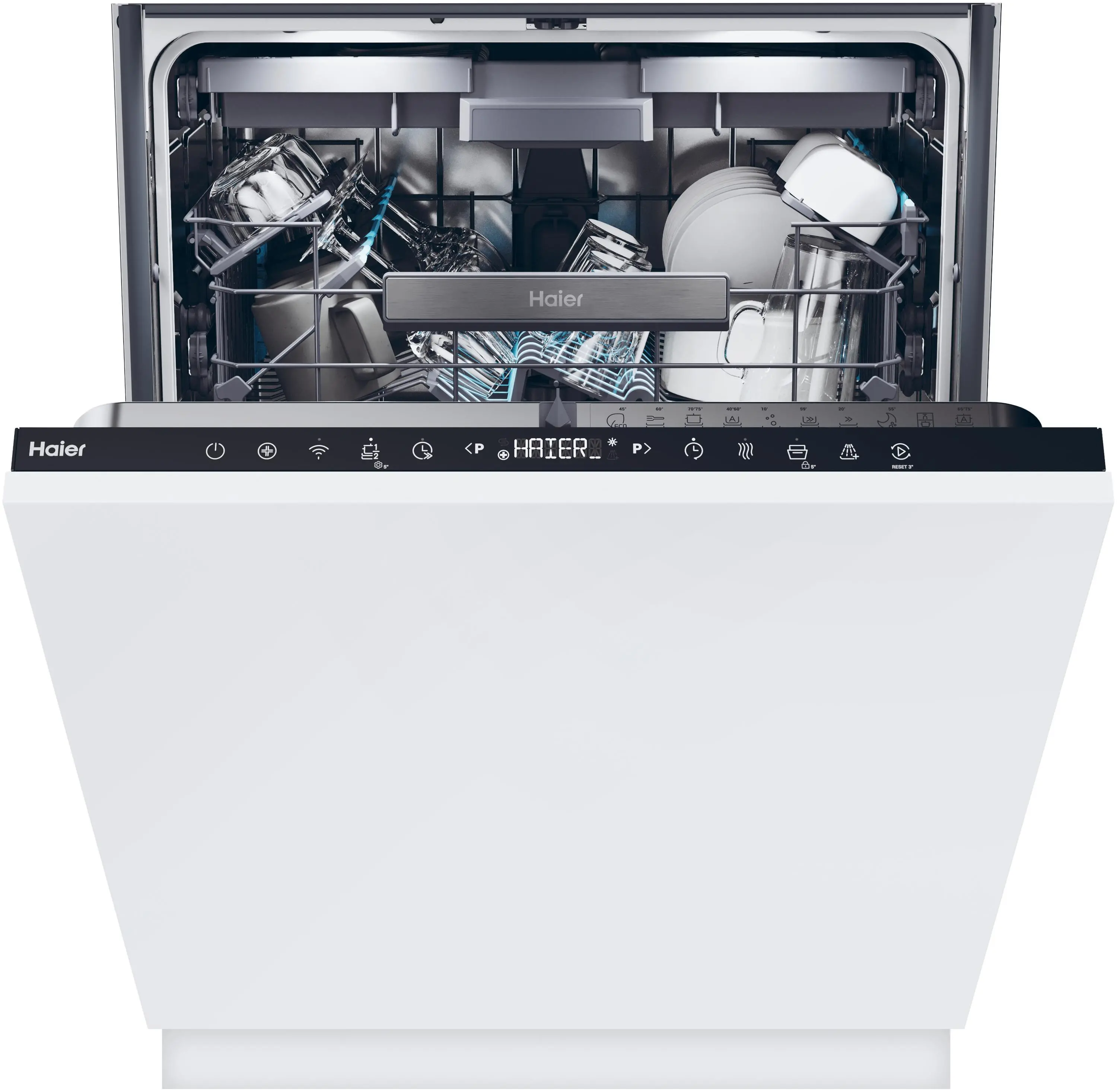 Zmywarka Haier Washlens Plus SXI 6B0S3FSBV 59,7cm Automatyczne otwieranie drzwi Szuflada na sztućce Zdalne sterowanie