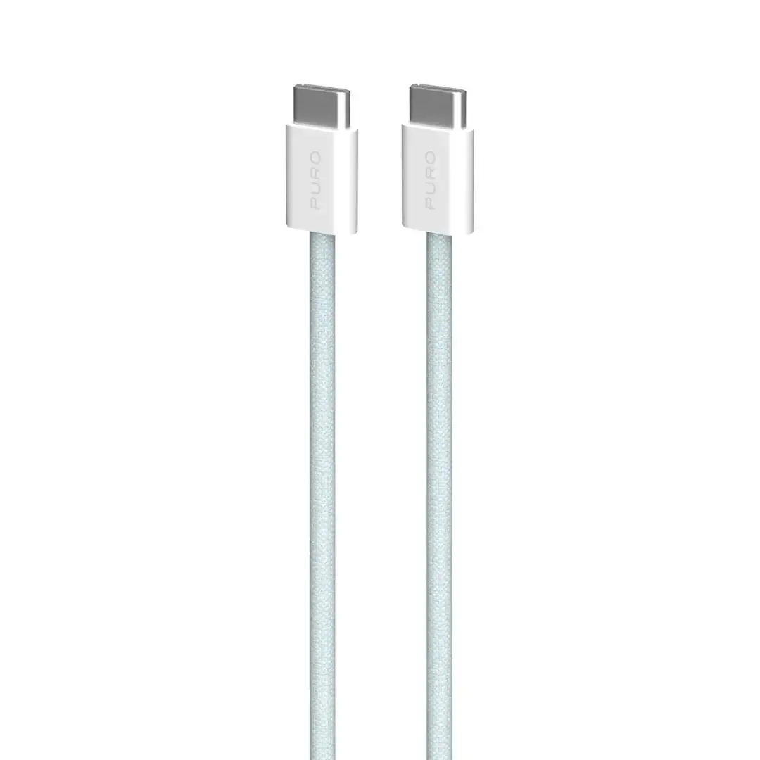 Kabel telefoniczny Puro USB-C do USB-C 60W 1,5m Niebieski
